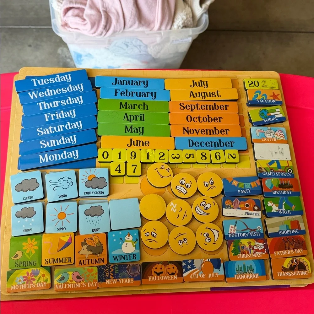 Colorful Educational Calendar Chart